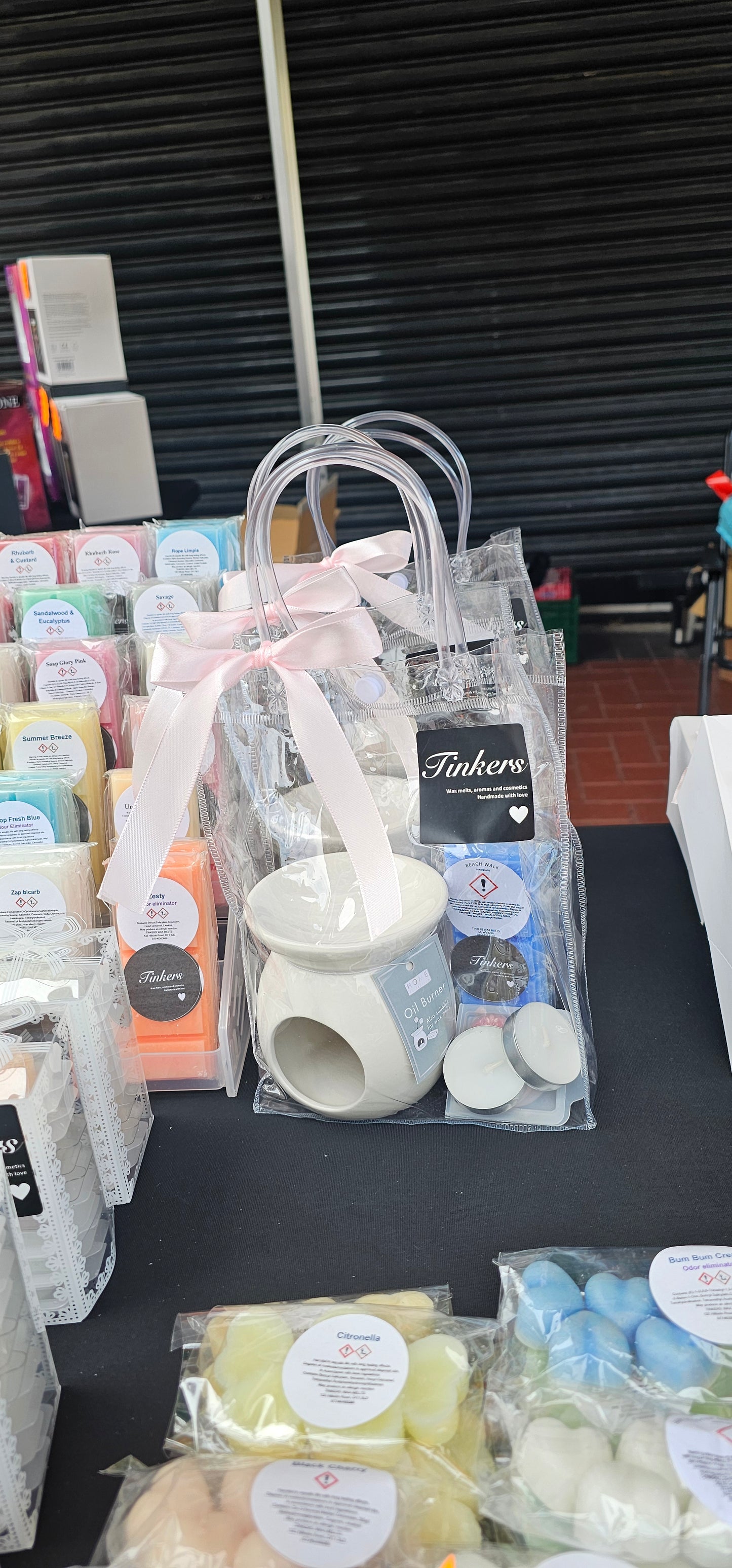 Re-usable handy pvc bag-wax burner,wax & tealight gift set