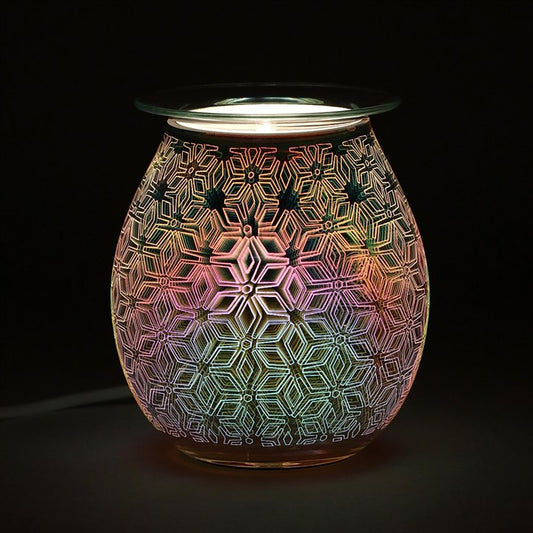 3d geometric flower light up electric oil/wax burner