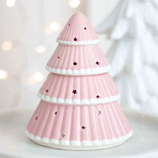 Pink Christmas tree-oil wax burner