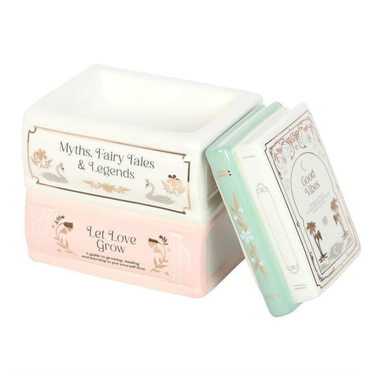 Book stack oil and wax burner