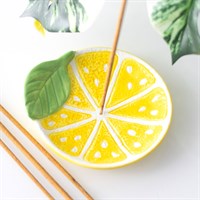 LEMON SLICE CERAMIC INCENSE STICK HOLDER