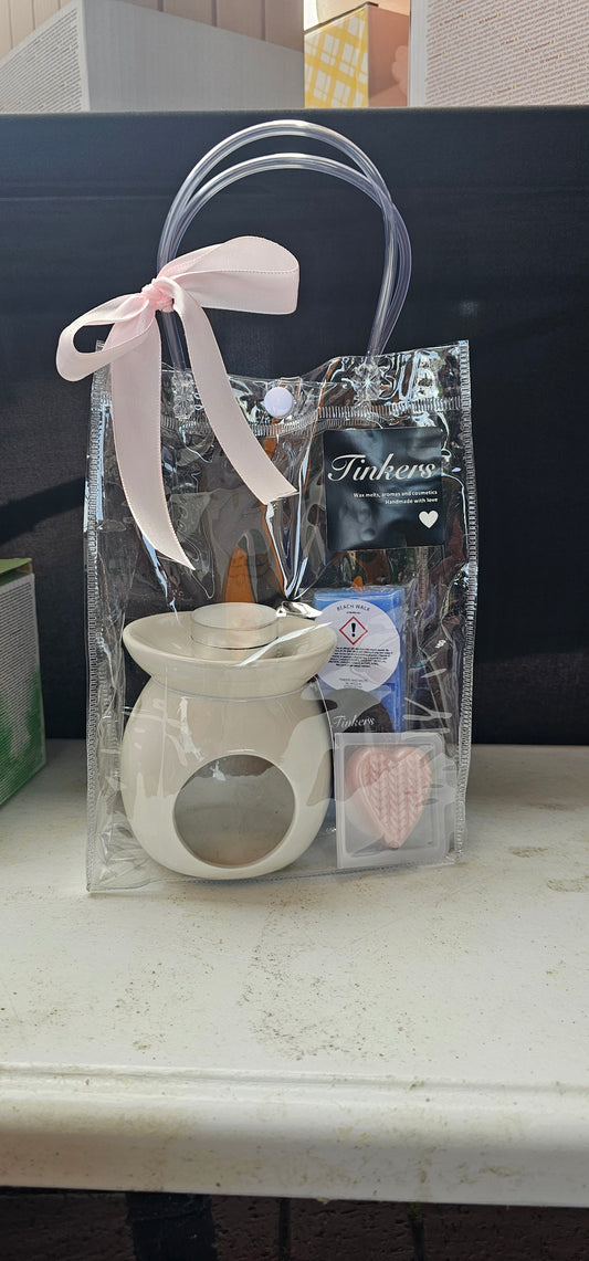 Re-usable handy pvc bag-wax burner,wax & tealight gift set