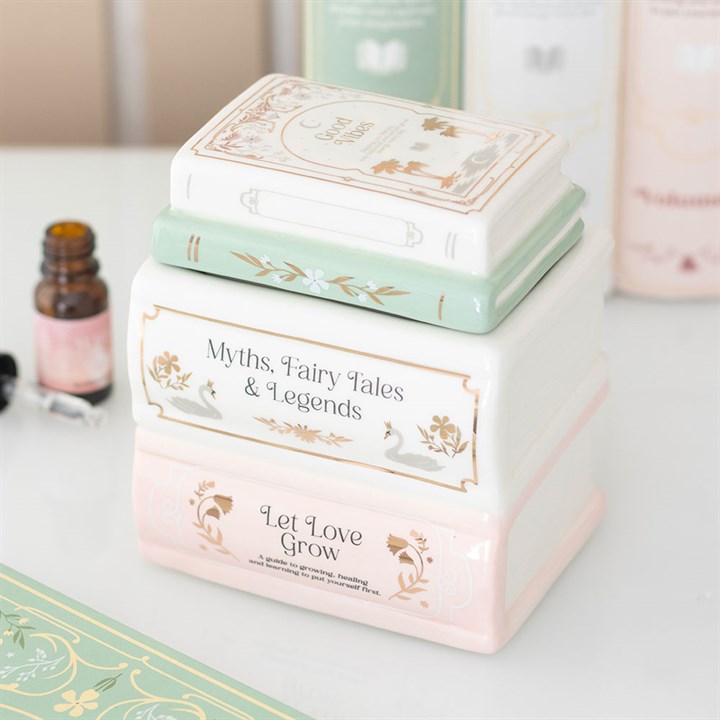 Book stack oil and wax burner